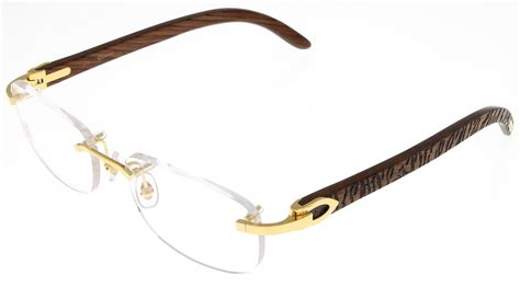 wood frame glasses cartier|cartier rectangular rimless glasses.